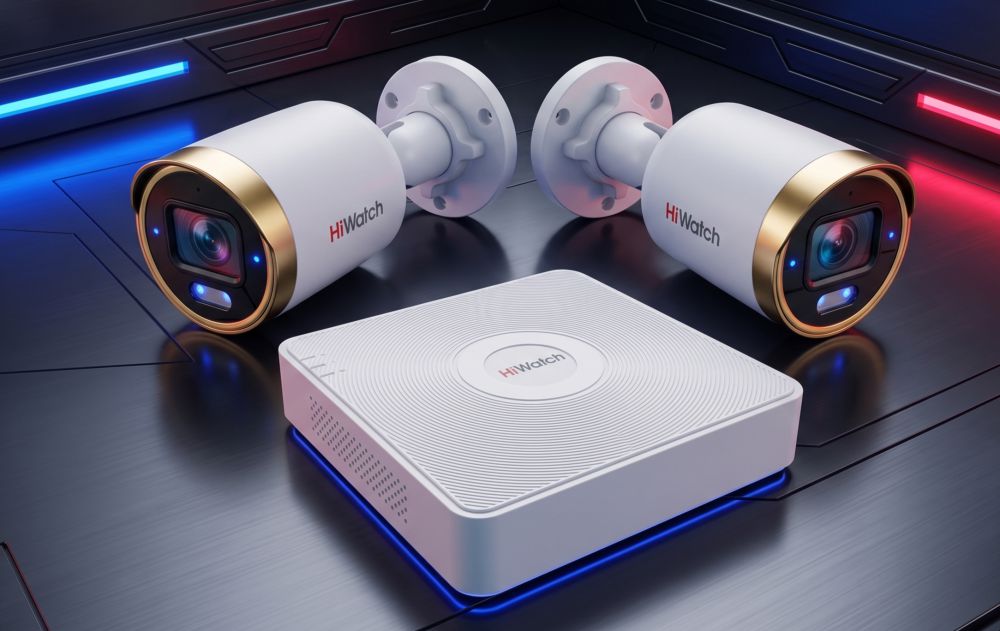 Комплект hiwatch на 2 ip камеры 4мп colorvu №4 3 Комплект hiwatch на 2 ip камеры 4мп colorvu №4
