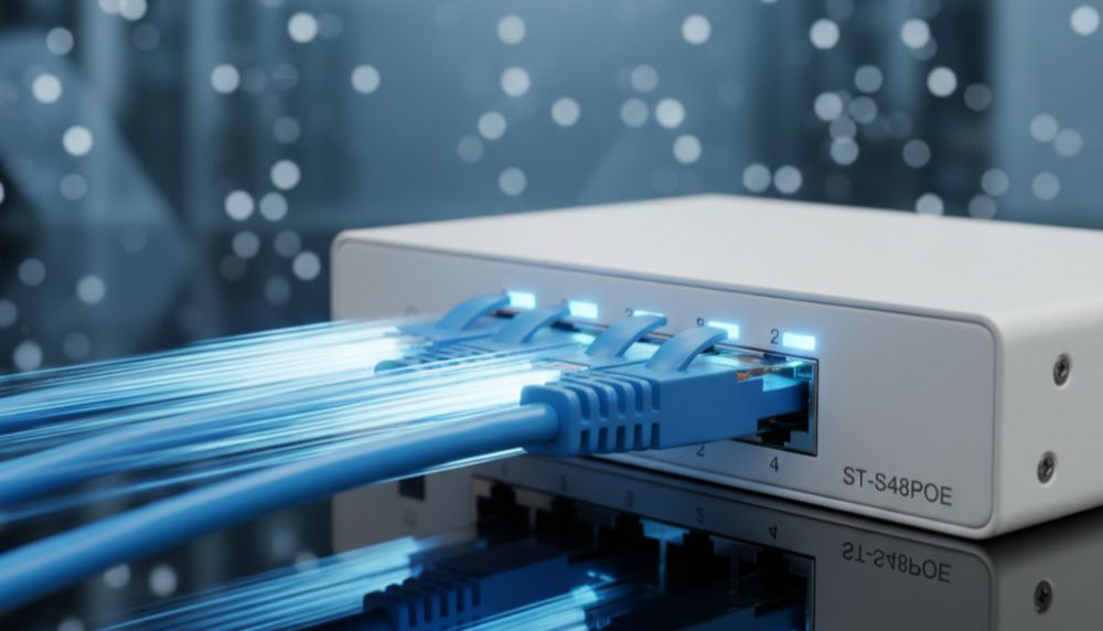Коммутатор poe 4-х портовый st-s48poe (p/2м/55w/а) 8 Коммутатор poe 4-х портовый st-s48poe (p/2м/55w/а)