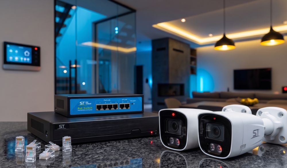 Комплект st на 3 ip камеры 3мп на базе st-301 ip poe dual light 5 Комплект st на 3 ip камеры 3мп на базе st-301 ip poe dual light
