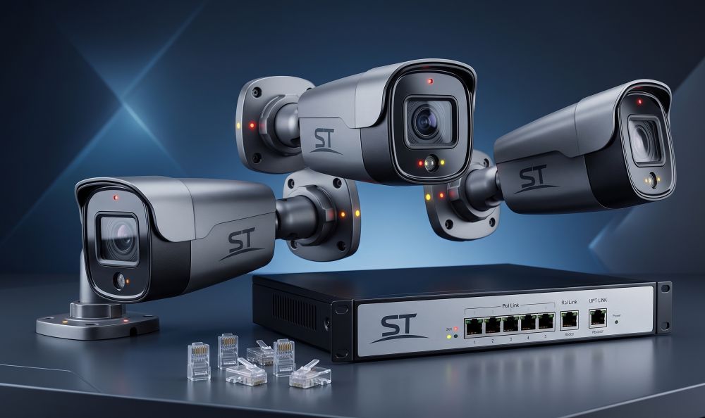Комплект st на 3 ip камеры 4мп на базе st-sx4545 light 4 Комплект st на 3 ip камеры 4мп на базе st-sx4545 light