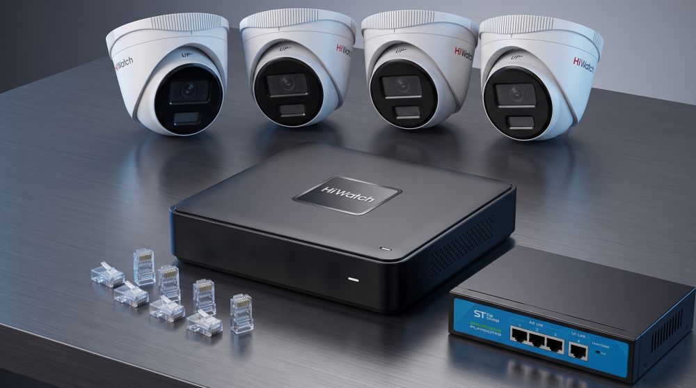 Комплект hiwatch на 4 ip камеры 2мп на базе ipc-t020(c) 5 Комплект hiwatch на 4 ip камеры 2мп на базе ipc-t020(c)