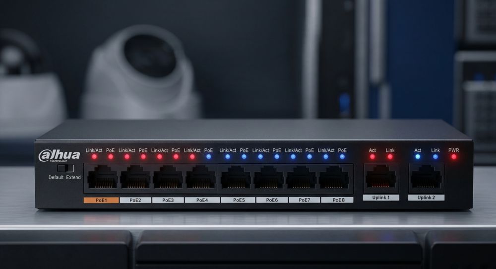 Dh-pfs3009-8et-96 — 8-портовый неуправляемый poe-коммутатор (+ 1 порт uplink) 1 Dh-pfs3009-8et-96 — 8-портовый неуправляемый poe-коммутатор (+ 1 порт uplink)