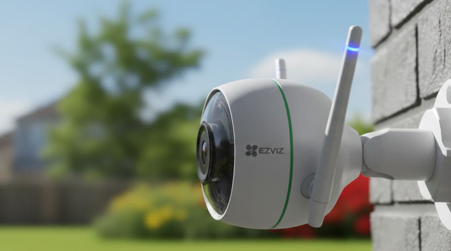 Ip камера ezviz c3wn 26 Две внешние wi-fi антенны ip-камеры, светящиеся синим цветом, символизирующие стабильный и усиленный сигнал 2. 4 ghz.