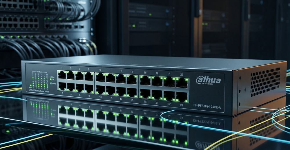 Dh-pfs3024-24ce-a — 24-портовый неуправляемый коммутатор (без poe) 1 Коммутатор dahua dh-pfs3024-24ce-a на 24 порта для систем видеонаблюдения