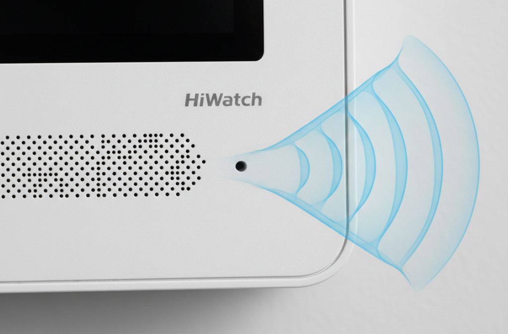 Монитор видеодомофона ip ds-kh6320-le1(b)/white 10 Динамик и микрофон с шумоподавлением на корпусе домофона