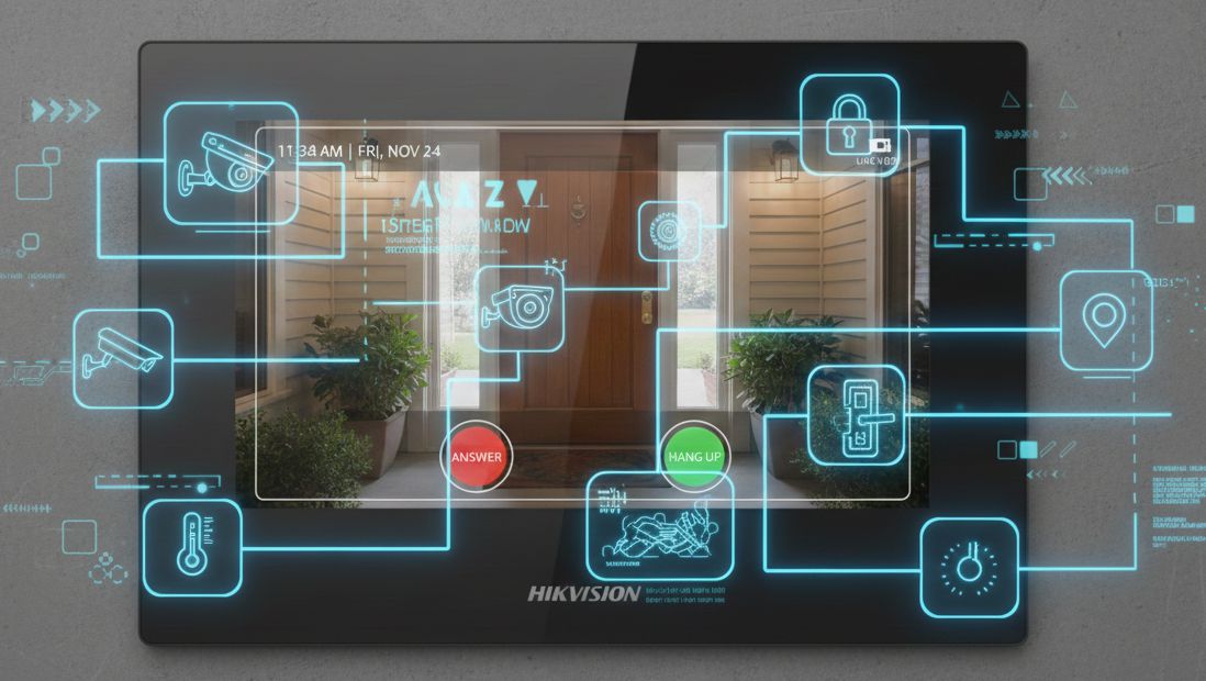 Монитор видеодомофона ip ds-kh6320-le1(b) 8 Интеграция видеодомофона с ip камерами hikvision