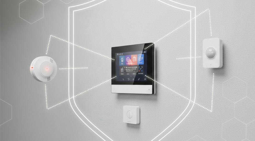 Монитор видеодомофона гибридный ip ds-kh6320-wtde1 12 Схема подключения охранных датчиков к домофону
