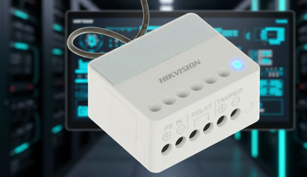 Слаботочное реле дистанционного управления ax pro ds-pm1-o1l-we 1 Слаботочное реле hikvision ds-pm1-o1l-we для управления автоматикой на фоне умного дома