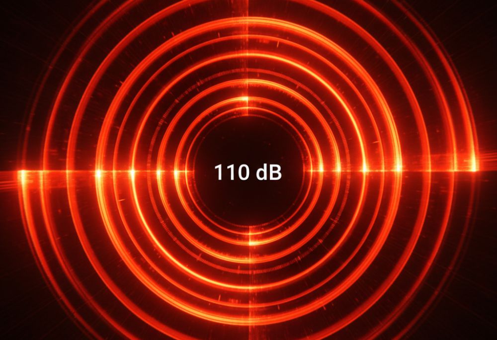 Беспроводной внутренний оповещатель ax pro ds-ps1-i-we (синий) 7 Графическое изображение мощной звуковой волны 110 дб