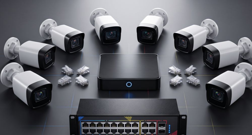 Комплект hiwatch на 8 ip камер 2мп на базе ipc-b020(c) 6 Комплект видеонаблюдения hiwatch на 8 ip камер в калининграде