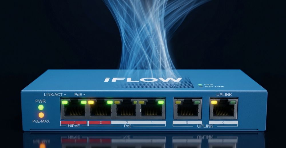 Iflow f-sw-eu206hpoe-v — 4-портовый poe-коммутатор с 1 портом hi-poe 13 Надежность и охлаждение