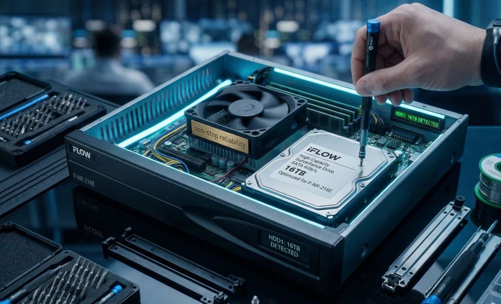Iflow f-nr-216e — 16-канальный ip-видеорегистратор с poe 11 Установка жесткого диска в регистратор iflow