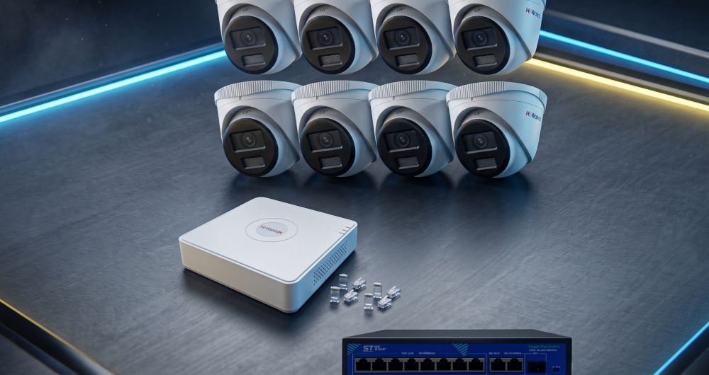 Комплект hiwatch на 8 ip камер 2мп на базе ipc-t020(c) 6 Комплект ip-видеонаблюдения hiwatch на 8 камер с технологией colorvu в калининграде