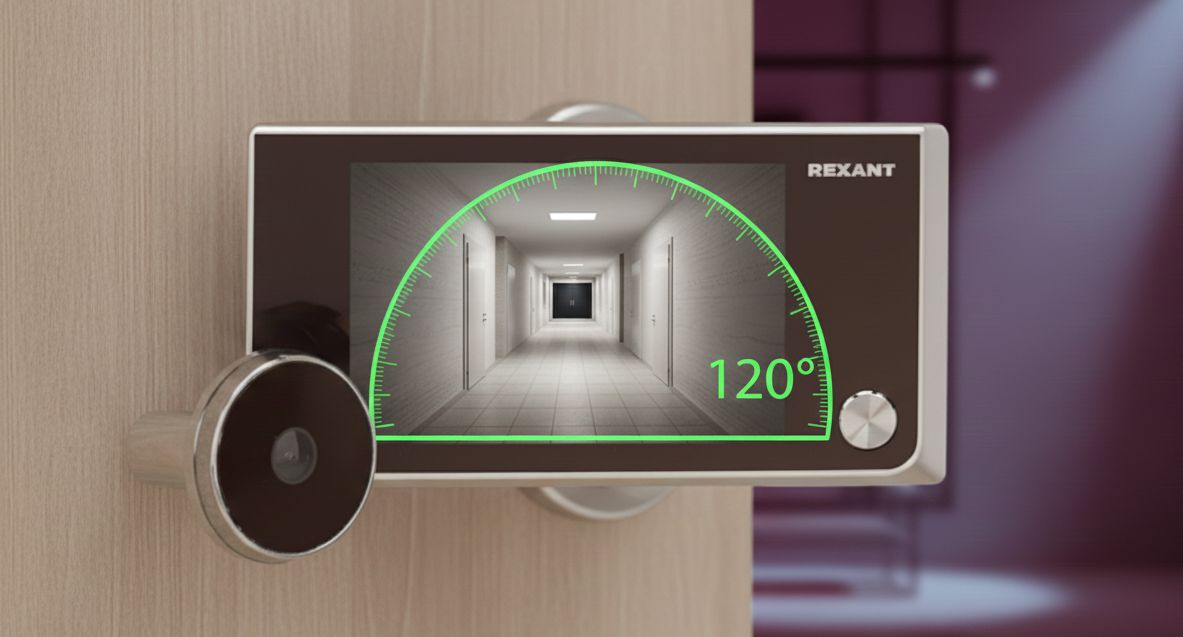 Видеоглазок дверной rexant (dv-114) с цветным lcd-дисплеем 3. 5", широкий угол обзора 120° 7 Демонстрация широкого угла обзора 120 градусов видеоглазка rexant