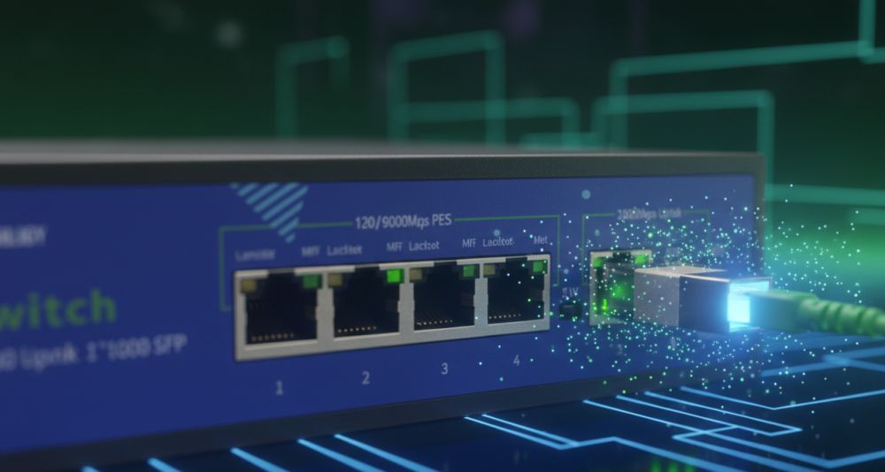 Свитч 4 poe портов st-s42poe(4g/1g/1s/65w/а) (версия 3) 1uplink 1sfp защита от кз 8 Гигабитный sfp порт для оптоволоконной связи