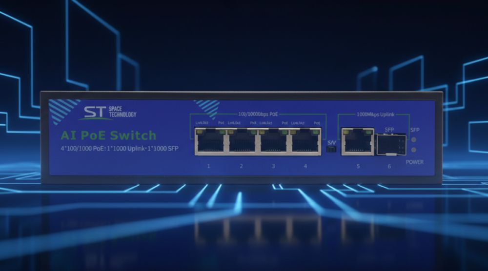 Свитч 4 poe портов st-s42poe(4g/1g/1s/65w/а) (версия 3) 1uplink 1sfp защита от кз 1 Poe коммутатор st-s42poe (версия 3) 4 порта 65вт