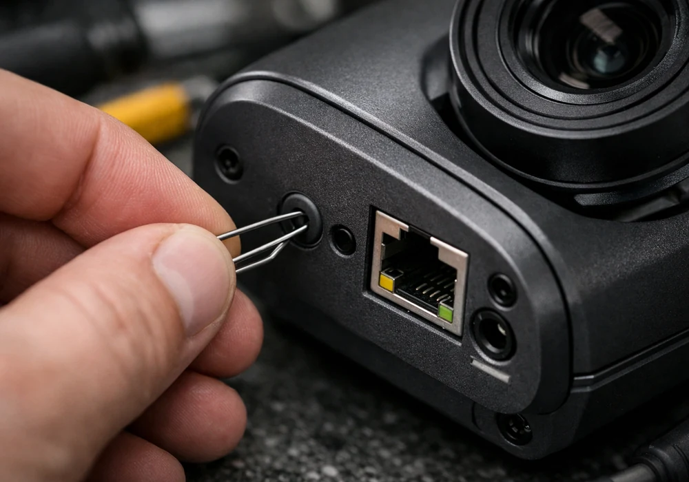 Ip-камера не получает ip-адрес: все причины и пошаговое решение | камера39 7 Мастер нажимает кнопку сброса на ip-камере для выполнения hard reset