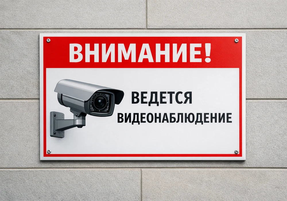Кто отвечает за безопасность двора: ук, тсж или жильцы? | камера39 2 Информационная табличка 'внимание! Ведется видеонаблюдение' на стене здания