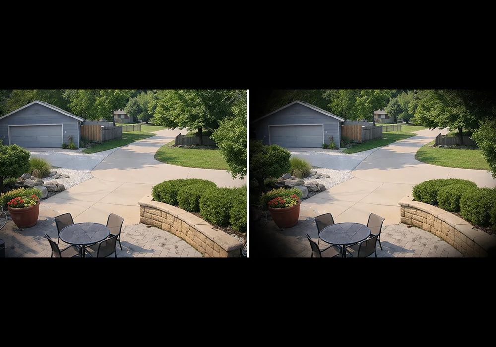 Сравнение объективов computar, fujinon и tamron для cctv: как выбрать лучший 6 Сравнительное изображение: слева - правильное, справа - с виньетированием (темные углы)