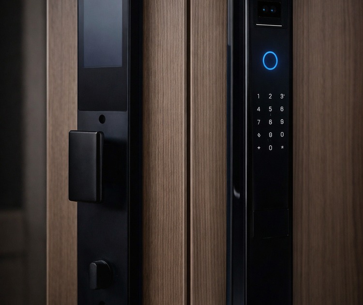 Умный дверной замок safeburgsmart n6-85 1 Умный дверной замок safeburg smart n6-85 чёрный на входной двери
