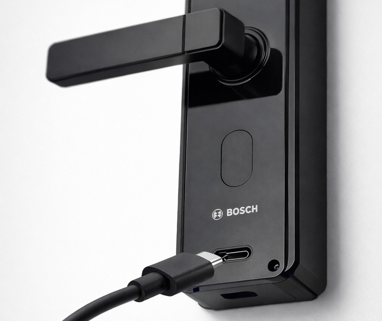 Умный дверной замок bosch id20 black 11 Аварийное питание замка bosch id20 через type-c micro usb