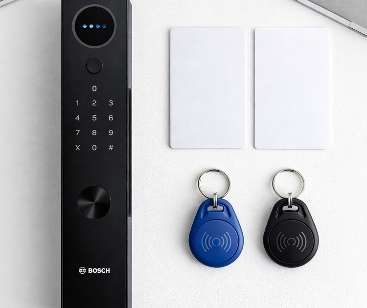 Умный дверной замок bosch id30 black 8 100 пользователей в памяти замка bosch id30 — карты и коды