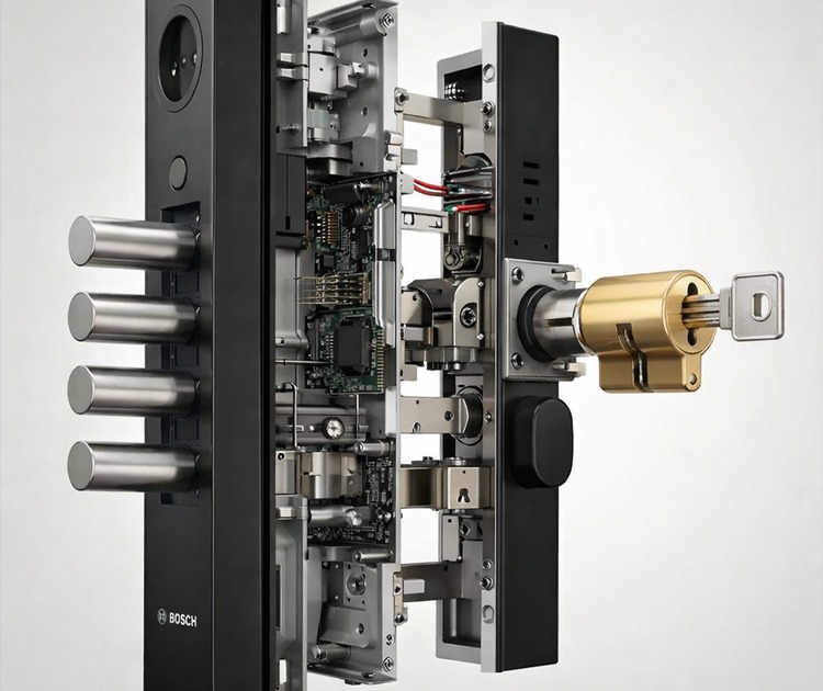 Умный дверной замок bosch id30 black 9 Цилиндр класса c и ригель из стали 304 в замке bosch id30