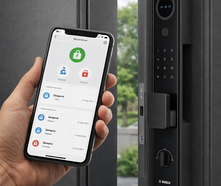 Умный дверной замок bosch fu30 plus black 12 Управление замком bosch fu30 plus через мобильное приложение