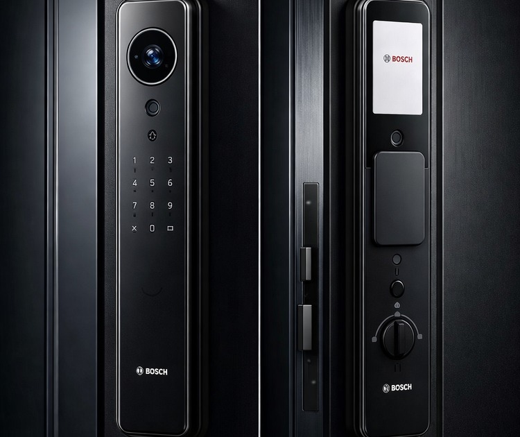 Умный дверной замок bosch fu8 black 1 Умный дверной замок bosch fu8 black на входной двери