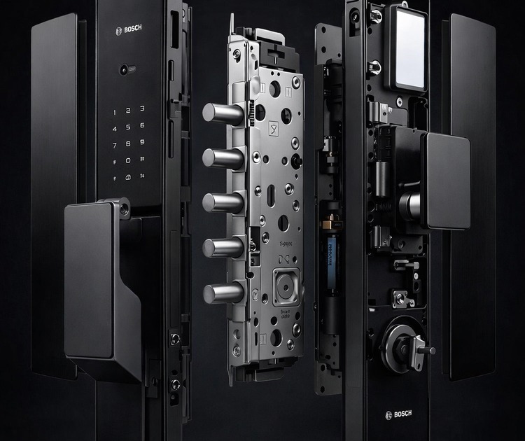 Умный дверной замок bosch fu20pro black 11 Алюминиевый корпус и стальной засов замка bosch fu20pro класс защиты 4