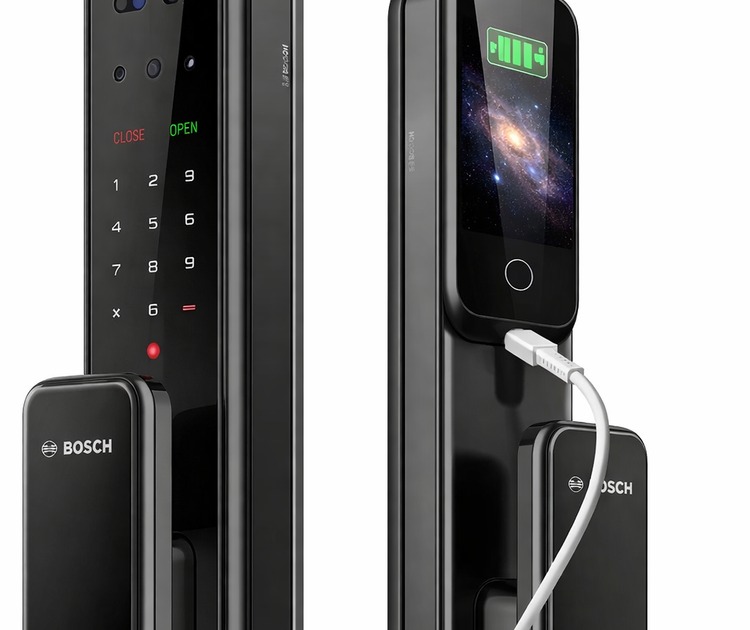 Умный дверной замок bosch el400vf black 9 Аккумулятор 4200 мач и резервное питание замка bosch el400vf