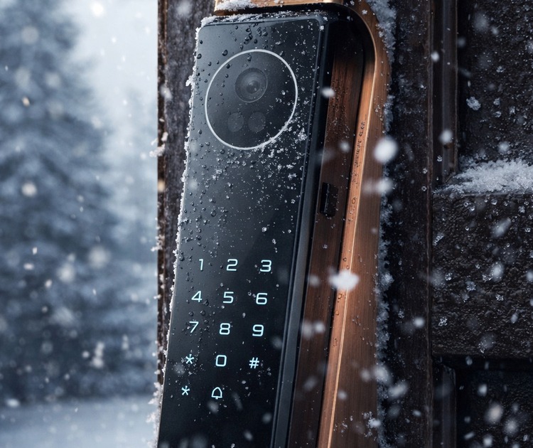 Умный дверной замок lenovo x5s gray / red bronze ru 10 Замок lenovo x5s с защитой ip65 при морозной погоде
