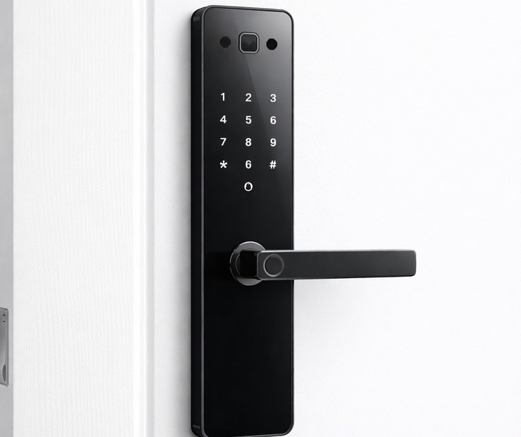 Lenovo e6 pro black ru 1 Умный замок lenovo smart lock e6 pro black на двери — фронтальный вид