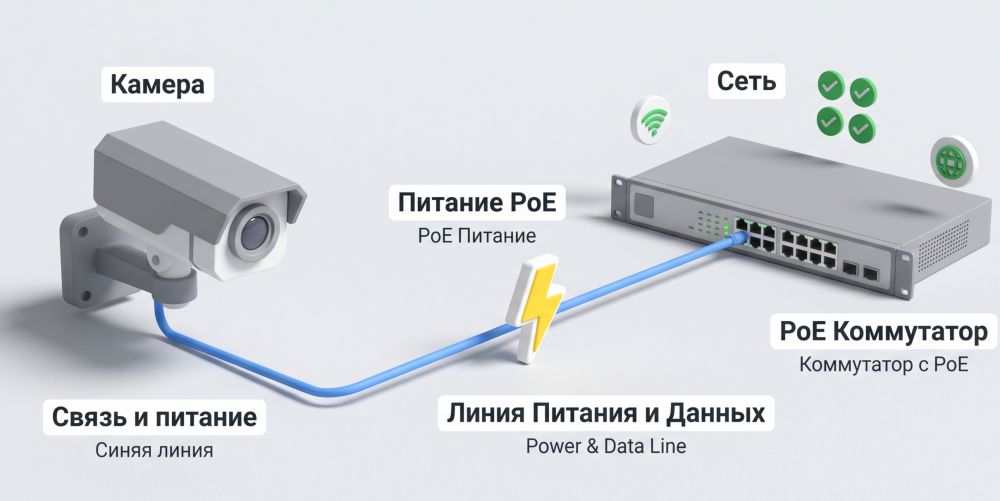 Камера "зависла": как удаленно перезагрузить ip-камеру через poe или веб-интерфейс. 8 Схема подключения ip-камеры через poe
